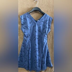 NWOT Chic Blue Patterned A-Line Dress LANCÔME